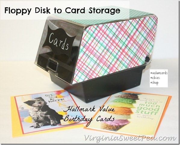 Upcycled Greeting Card Storage Box - Sweet Pea